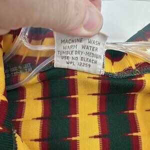 vintage 60s STRIPED LONG SLEEVE SHIRT polyester big collar go-go mod colorful M